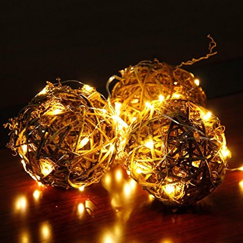 6 Pack Fairy Lights Battery Operated 20 LED on 3.3ft Silvery Copper Wire Firefly Fairy String Lights Warm White for Wedding Party Mason Jar Christmas Decorations Bedroom Decor