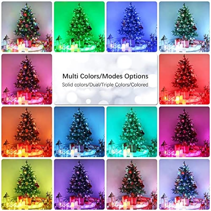 BrizLabs Christmas Fairy String Lights, 66ft 200 LED Color Changing Fairy Christmas Lights with Remote, Multi Color Rainbow Plugin Electric Xmas Tree Twinkle Lights for Halloween Christmas Indoor