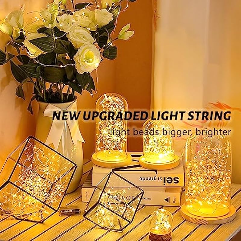 Fairy Lights Battery Operated 1 Pack 16FT 50 Led Mini Battery Powered String Lights Twinkle Lights Mason Jar Lights Waterproof Firefly Lights DIY Party，Wedding，Christmas，Decoration（Warm White）