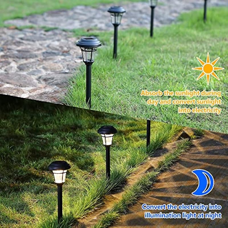 MAGGIFT 12 Pack Solar Pathway Lights Outdoor Solar Garden Lights for Patio, Yard, Driveway