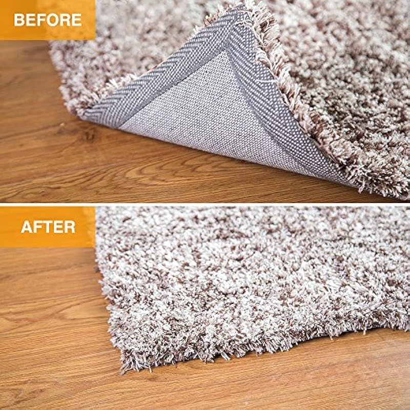 Home Techpro Rug Pad Gripper, Washable Grippers for Rug, “Vacuum TECH” – New Materials to Non Slip Rug Pads for Hardwood Floors, Under Rug Carpet Tape : Keep Your Rug in Place & Make Corner Flat