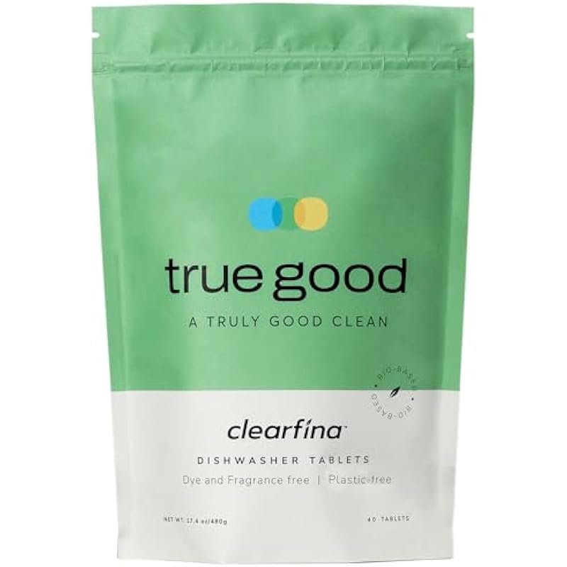 CLEARFINA Dishwasher Detergent Unscented Plastic-Free & Eco Friendly Alternative to Liquid Pods or Sheets Natural, Sustainable 40 Washes
