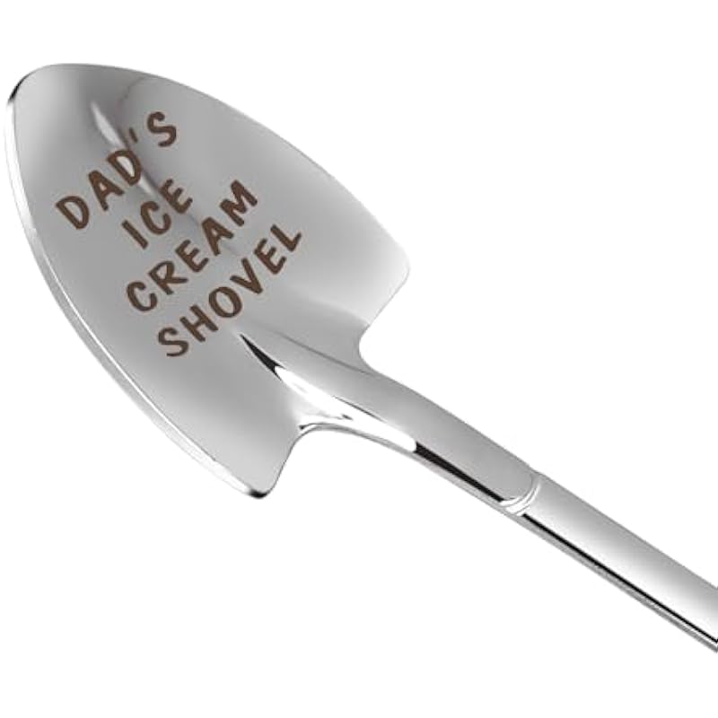 Gifts for Dad fathers day dad gifts Men Ice Cream Spoon Scoop for Ice Cream Lovers, Father’s Day Gifts for men Funny Engraved Stainless Steel Spoon Shovel, Birthday Fathers Gifts
