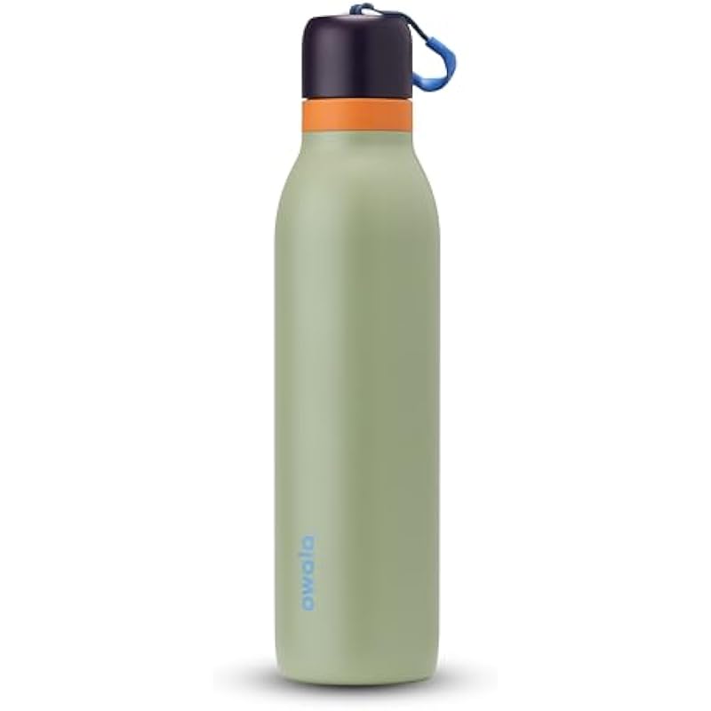 Owala FreeSip Twist Insulated Stainless Steel Water Bottle with Straw for Sports and Travel, BPA-Free, 24-oz, Blue/Green (Camo Cool)