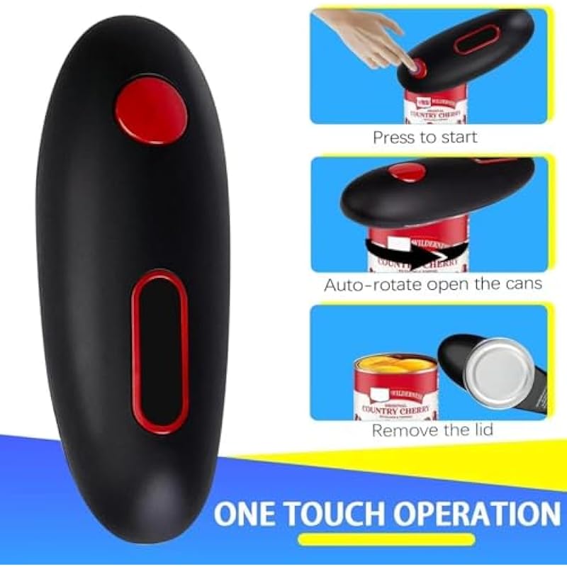 Electric Can Opener, No Sharp Edge Can Opene, One-Touch Electric Can Opener with Auto Shut,Best Kitchen Gadgets Electric Can Openers for Seniors with Arthritis-P3, 1