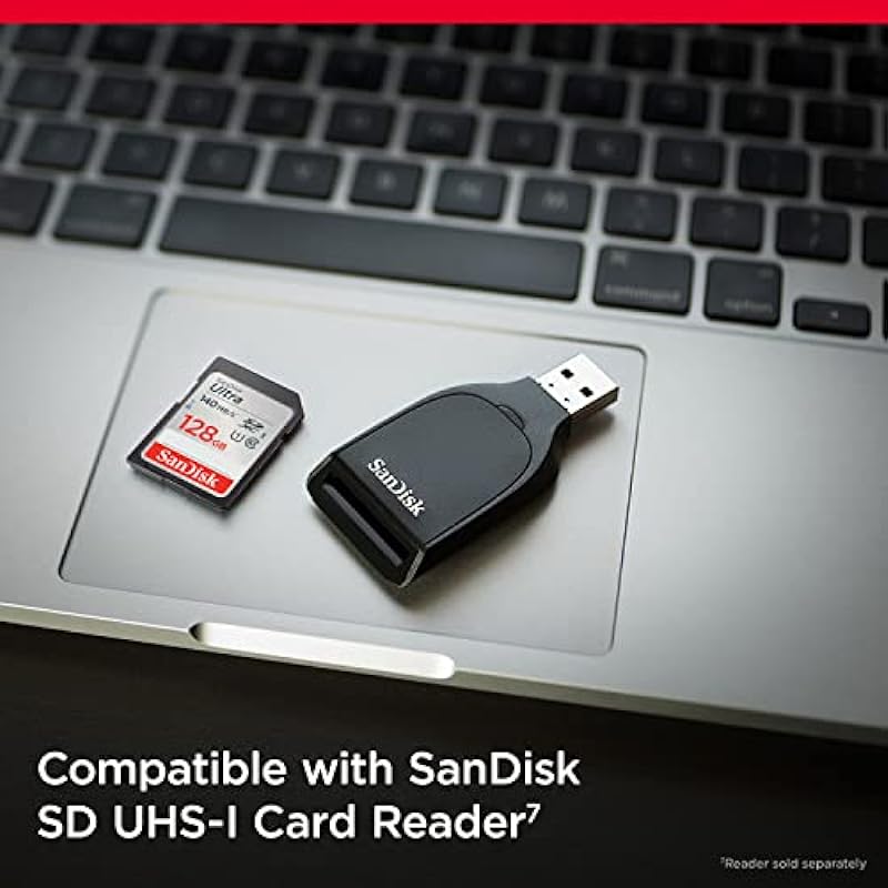 SanDisk 128GB Ultra SDXC UHS-I Memory Card – Up to 140MB/s, C10, U1, Full HD, SD Card – SDSDUNB-128G-GN6IN