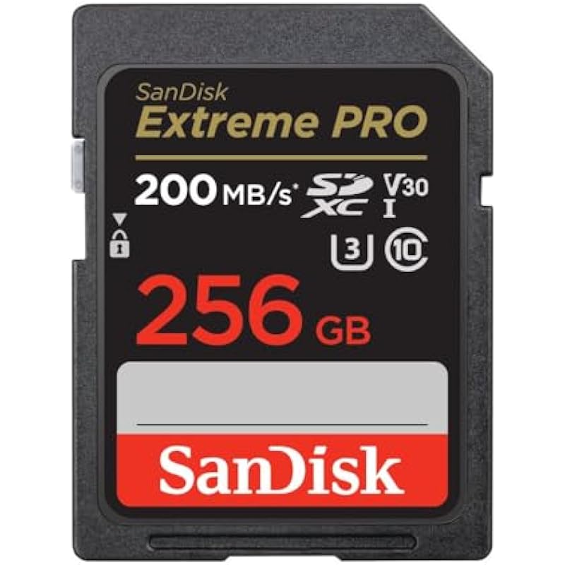 SanDisk 256GB Extreme PRO SDXC UHS-I Memory Card – C10, U3, V30, 4K UHD, SD Card – SDSDXXD-256G-GN4IN, Dark gray/Black