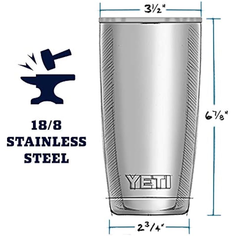 YETI Rambler 20 oz Stainless Steel Vacuum Insulated Tumbler w/MagSlider Lid