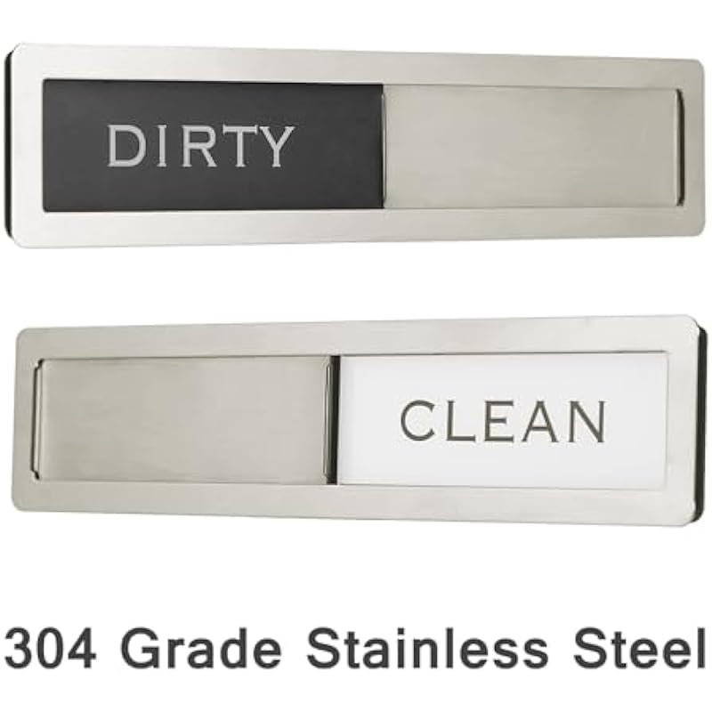Dishwasher Magnet Clean Dirty Sign Premium Stainless Steel – Kitchen Organizers and Storage – Clean Dirty Magnet for Dishwasher