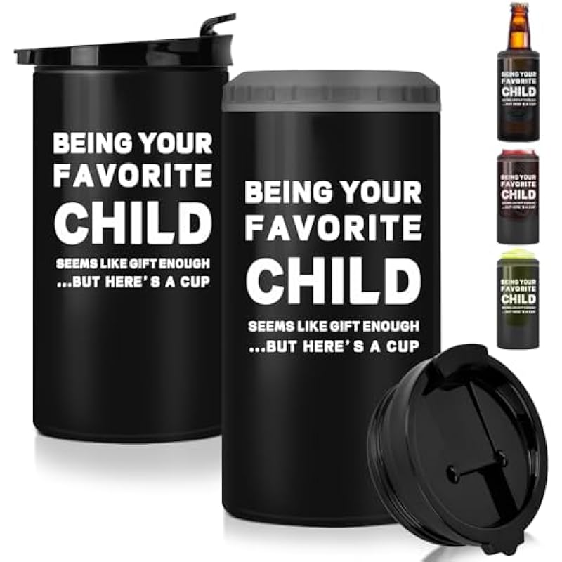 Fathers Day Dad Gifts from Daughter Son Wife Kids, 12OZ 4-in-1 Dad Can Cooler, 16OZ Tumbler Stainless Steel Insulated Travel Cup Birthday Father’s Day for Grandpa Stepdad New Dad