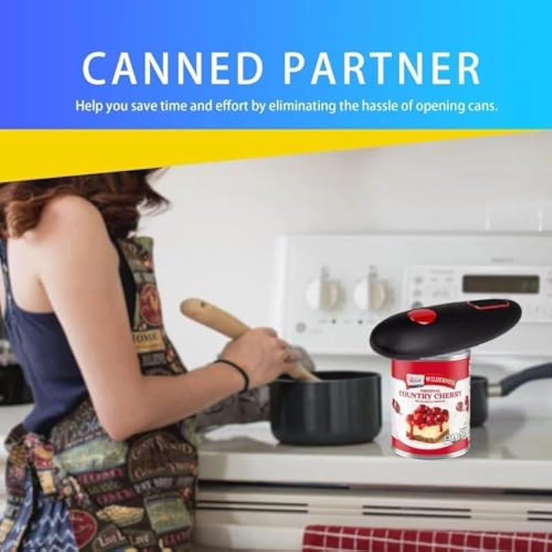 Electric Can Opener, No Sharp Edge Can Opene, One-Touch Electric Can Opener with Auto Shut,Best Kitchen Gadgets Electric Can Openers for Seniors with Arthritis-P3, 1