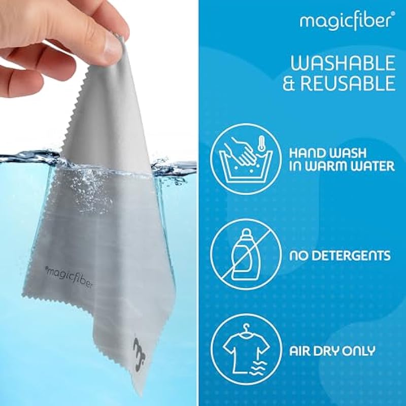 MagicFiber Microfiber Cleaning Cloth, 6 Pack – Premium Cloth for Glasses, Lens, Screens & More