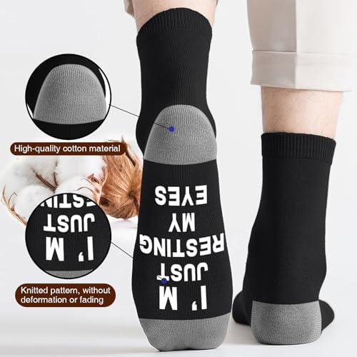 Dealswin Birthday Gifts for Dad Fathers Day Gift for Men Husband Grandpa, I’m Not Sleeping I’m Just Resting My Eyes Socks