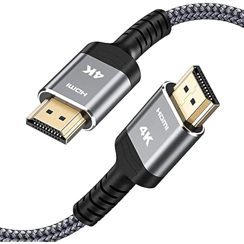 4K HDMI Cable 15FT,Highwings 2.0 High Speed 18Gbps HDMI Braided Cord-Supports (4K 60Hz HDR,Video 4K 2160p 1080p 3D HDCP 2.2 ARC-Compatible with Ethernet PS4/3 4K Projector Game Monitor ect-Grey