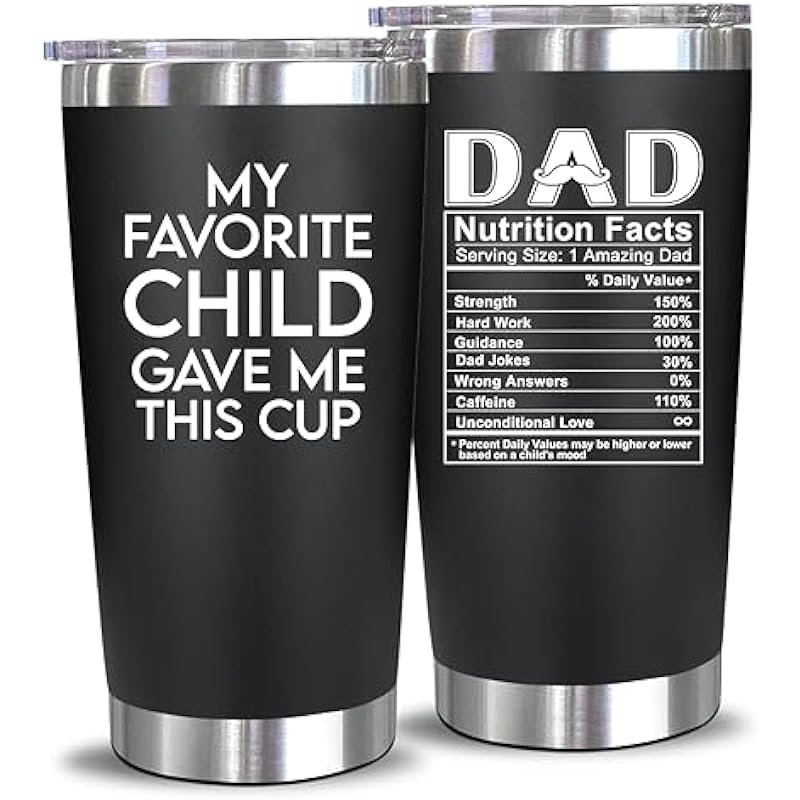NewEleven Fathers Day Gift For Dad – Birthday Gifts For Dad From Daughter, Son, Kids – Husband Gifts – Birthday Present Ideas For Father, Husband, New Dad, Bonus Dad From Daughter, Son – 20 Oz Tumbler
