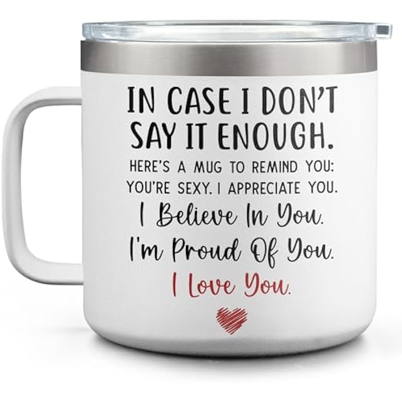 Valentines Day Gifts For Her & Him, Anniversary Wedding, Christmas, Birthday Mothers Day Gifts For Wife From Husband, Father Day Present For Husband From Wife – 14oz Stainless Steel Tumbler