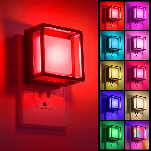 DORESshop [2 Pack], Color Changing Baby Night Light, Plug Into Wall, Dusk to Dawn Sensor for Kids Room, Nursery, Bedroom, Kitchen, Hallway