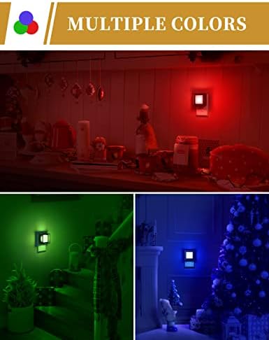 DORESshop Red Night Light [2 Pack], Night Lights Plug Into Wall, Night Light, Dusk to Dawn Sensor, LED Night Light Adjustable Brightness, Bedroom, Bathroom, Hallway, Stairs, Christmas, Party
