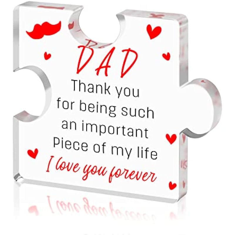 NANOOER Gifts for Dad from Daughter Son Wife,Fathers Day Dad Gifts,Dad Birthday Gift Ideas,Unique Dad Gifts,Acrylic Block 3.5×3.5 Inch Desk Decorations