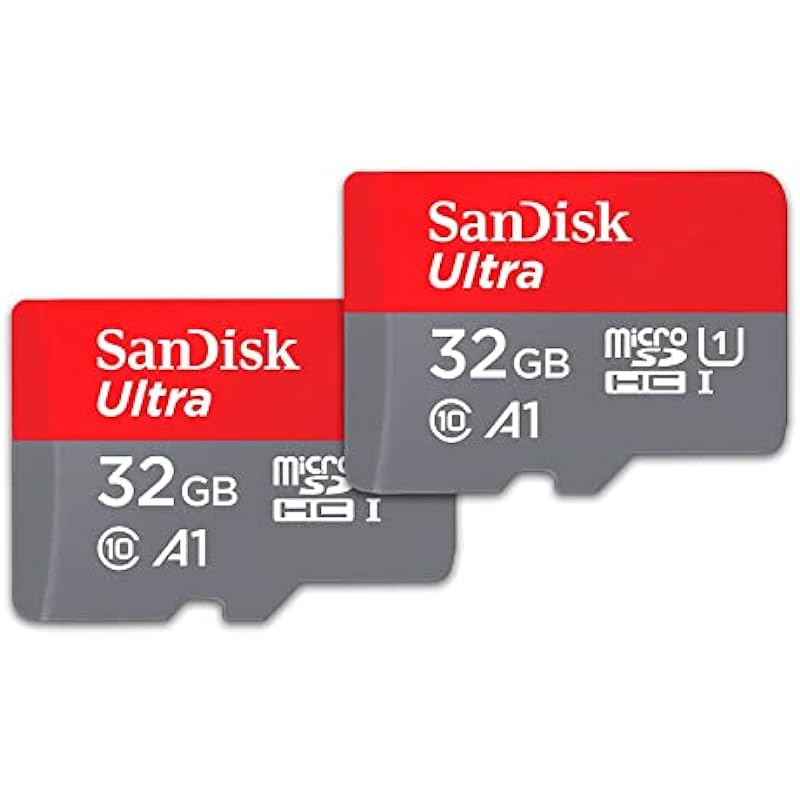 SanDisk 32GB (Pack of 2) Ultra microSDHC UHS-I Memory Card (2x32GB) with Adapter – SDSQUA4-032G-GN6MT [New Version]