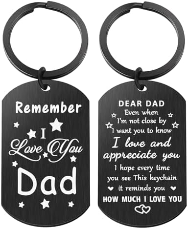 Father’s Day Gifts, Dad Birthday Gifts from Daughter Son, Remember I Love You Dad Christmas Gift Keychain, Best Dad Gift Idea