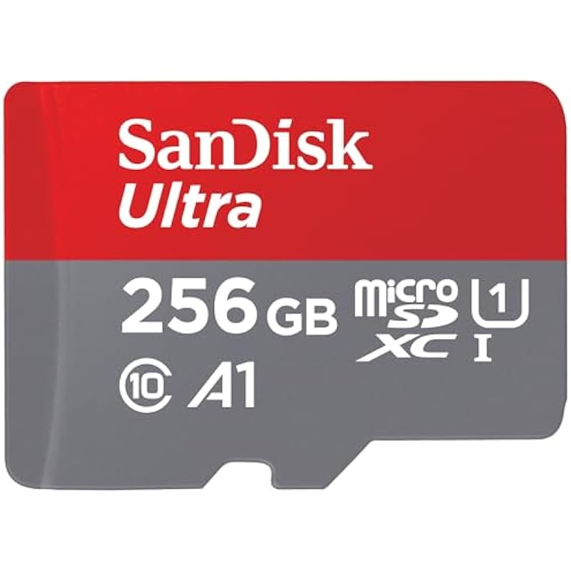 SanDisk 256GB Ultra microSDXC UHS-I Memory Card with Adapter – Up to 150MB/s, C10, U1, Full HD, A1, MicroSD Card – SDSQUAC-256G-GN6MA [New Version]