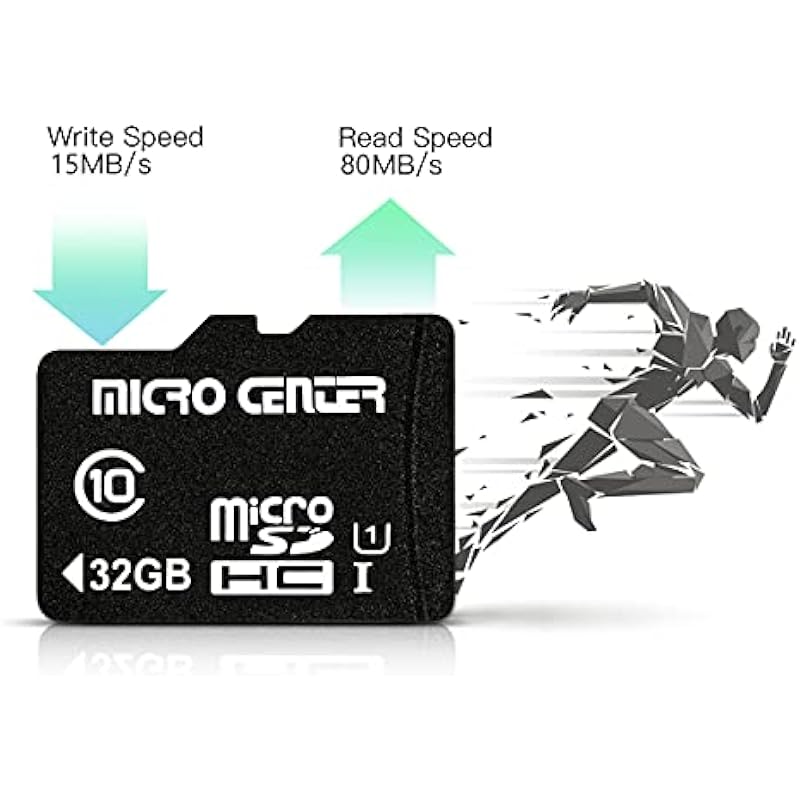 INLAND Micro Center 32GB Class 10 MicroSDHC Flash Memory Card with Adapter for Mobile Device Storage Phone, Tablet, Drone & Full HD Video Recording – 80MB/s UHS-I, C10, U1 (2 Pack)