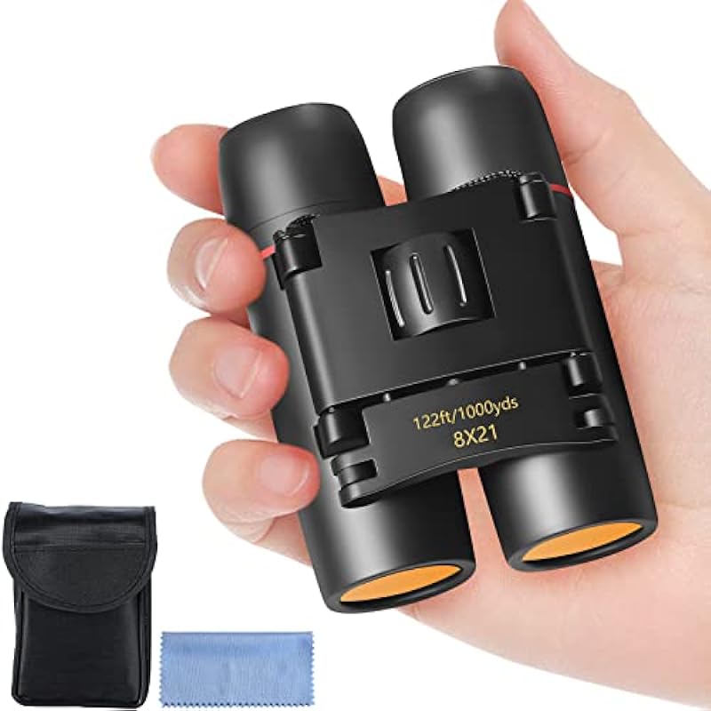 Compact Binoculars, Lightweight Foldable Small Binoculars for Adults, Portable Waterproof Mini Binocular for Kids Bird Watching, Traveling, Theater, Opera, Concert, Hiking, Sightseeing