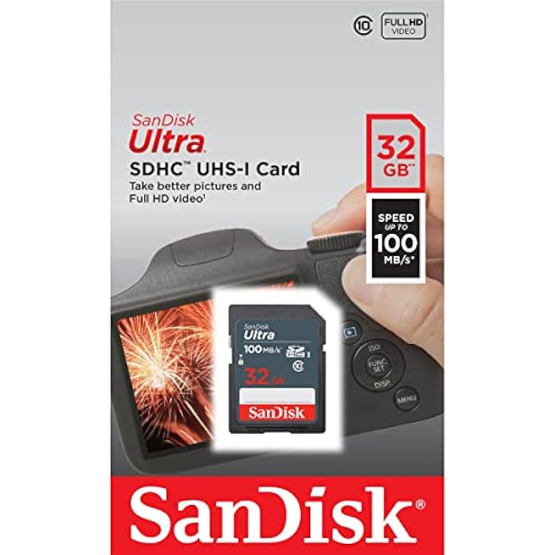 32GB Ultra 100MBs Sandisk SDHC Memory Card