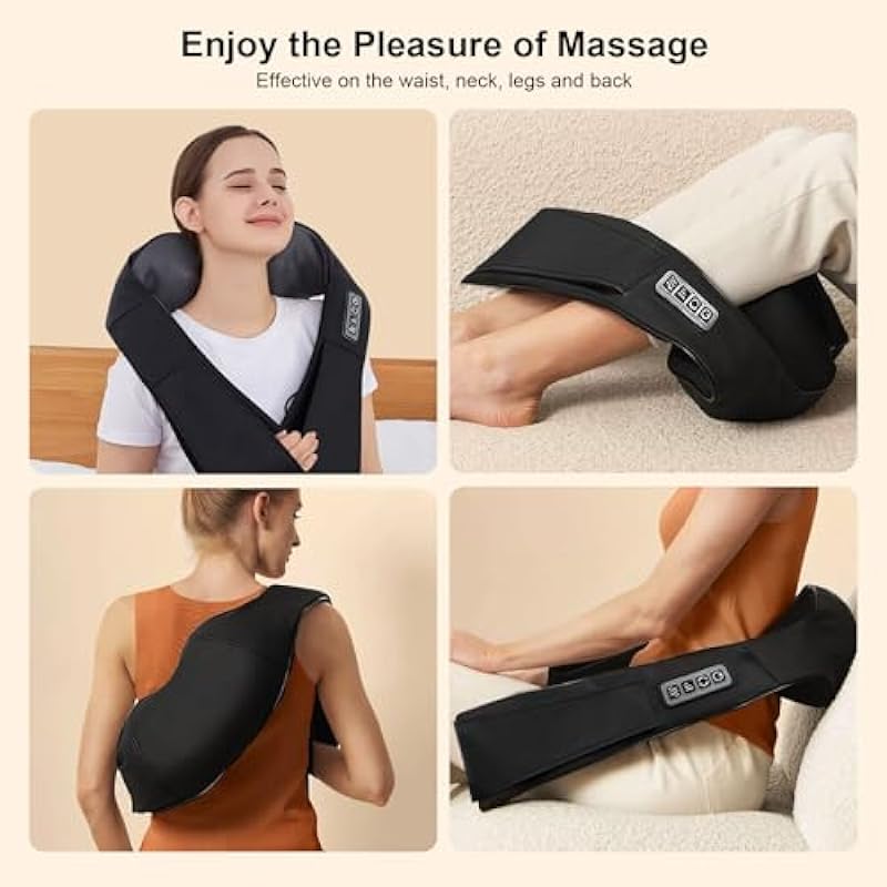 Fathers Day Dad Gifts – Neck Massager for Pain Relief Deep Tissue,Fathers Day from Daughter Wife Son,Dad Gifts for Fathers Day – Shiatsu Neck Shoulder Back Massager(Black)