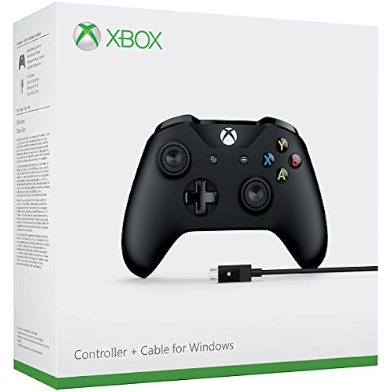 Microsoft Xbox Wireless Controller and Cable for Windows – Cable for Windows included – Wireless – Bluetooth – Xbox One exclusive – 9 ft cable length