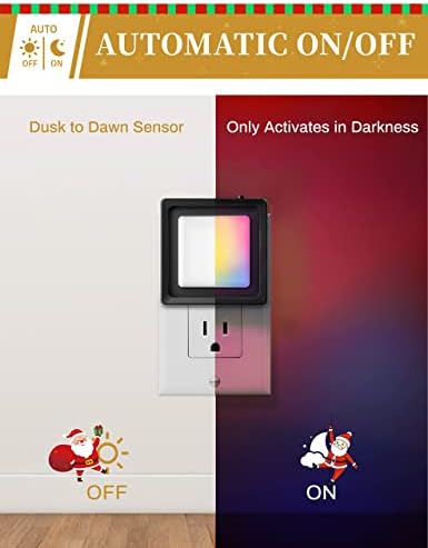 DORESshop [2 Pack], Color Changing Baby Night Light, Plug Into Wall, Dusk to Dawn Sensor for Kids Room, Nursery, Bedroom, Kitchen, Hallway