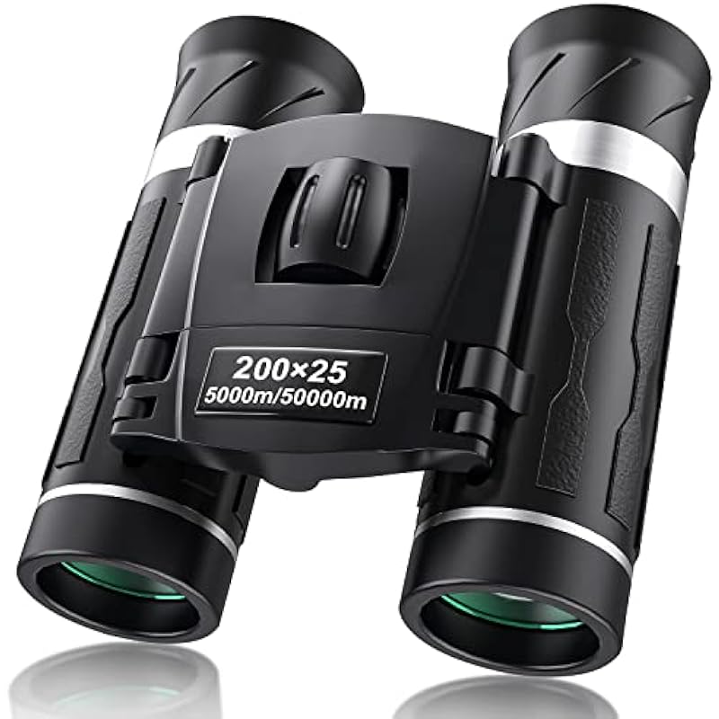200×25 Compact Binoculars for Adults and Kids, High Powered Mini Pocket Binoculars, Waterproof Small Binoculars for Bird Watching, Hunting, Concert, Theater, Opera, Traveling, Sightseeing