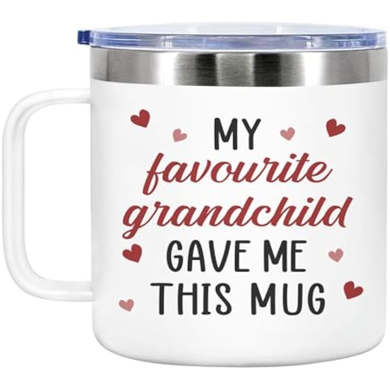Father Day Gifts for Grandpa, Grandfather – My Favorite GrandChild Gave Me This Mug Tumbler – Grandma Coffee Cup, Grandpa Gift, Idea Present for Grandparents – Christmas, Birthday, Grandma Travel Mug
