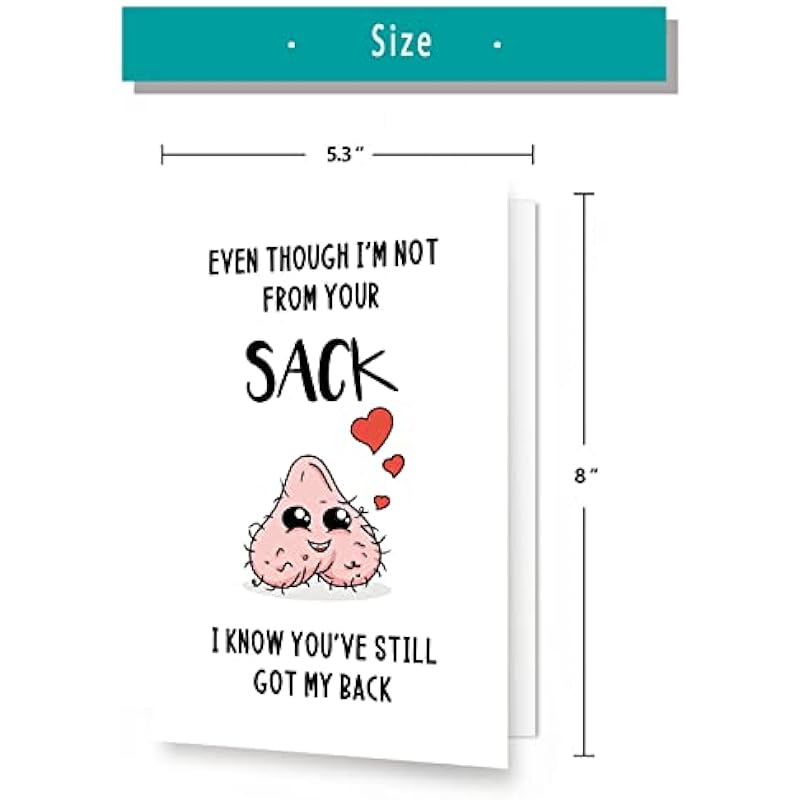 Funny Bonus Dad Card For Fathers Day,Rude Greeting Card for Dad,Step Father Gifts From Stepdaughter Stepson,Stepdad Birthday Card,Even Though I’m Not From Your Sack Card