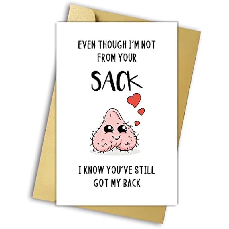Funny Bonus Dad Card For Fathers Day,Rude Greeting Card for Dad,Step Father Gifts From Stepdaughter Stepson,Stepdad Birthday Card,Even Though I’m Not From Your Sack Card