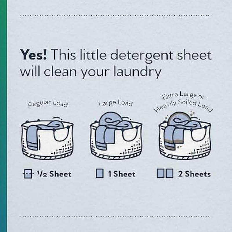 Earth Breeze Laundry Detergent Sheets – 90 Detergent Sheets (3 Pack) – 30 Sheets Per Pack – 180 Loads – Concentrated Liquidless Laundry Soap – No Plastic Jug – Fragrance-Free