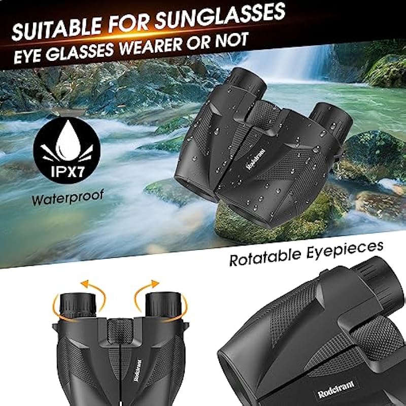 20×25 Compact Binoculars for Adults High Powered and Kids,Waterproof Binoculars for Hunters with Low Light Vision,Easy Focus Bird Watching for Adults Outdoor Hunting Travel