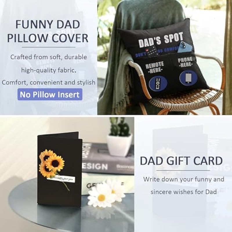 Father’s Day Gifts, Old Lives Matter Tumbler with Card & Pillow Cover Gift Set, Unique Cool Gifts for Dad Husband, Funny Father’s Day Birthday Gifts from Daughter Wife Son(20Oz, Blue)