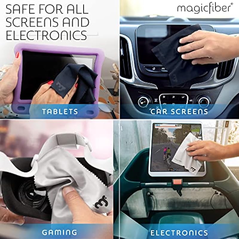 MagicFiber Microfiber Cleaning Cloth, 6 Pack – Premium Cloth for Glasses, Lens, Screens & More