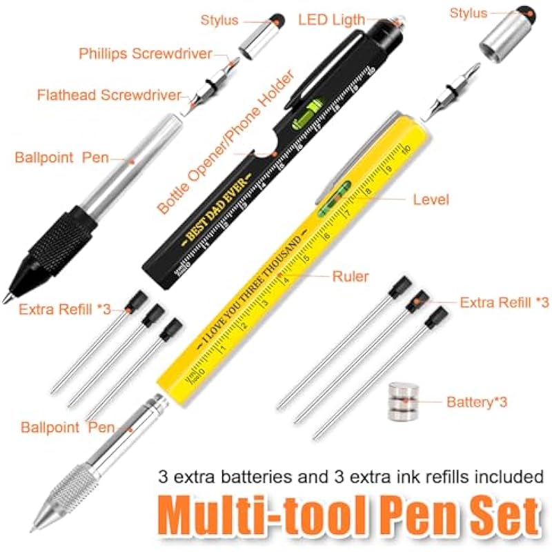 WEARXI Father’s Day Gifts from Daughter/Wife/Son, Gifts for Men, 9 in 1 Multitool Pen Dad Gifts, Fathers Day Gift for Dad, Birthday Gifts for Men, Mens Gifts for Him (Fathers Day Special Version)