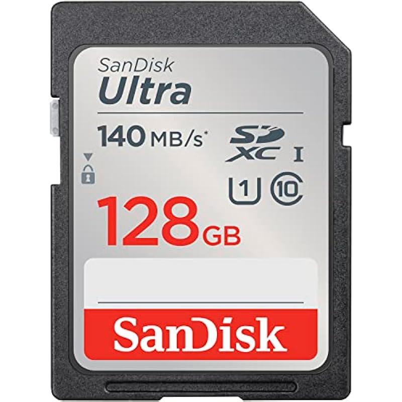 SanDisk 128GB Ultra SDXC UHS-I Memory Card – Up to 140MB/s, C10, U1, Full HD, SD Card – SDSDUNB-128G-GN6IN