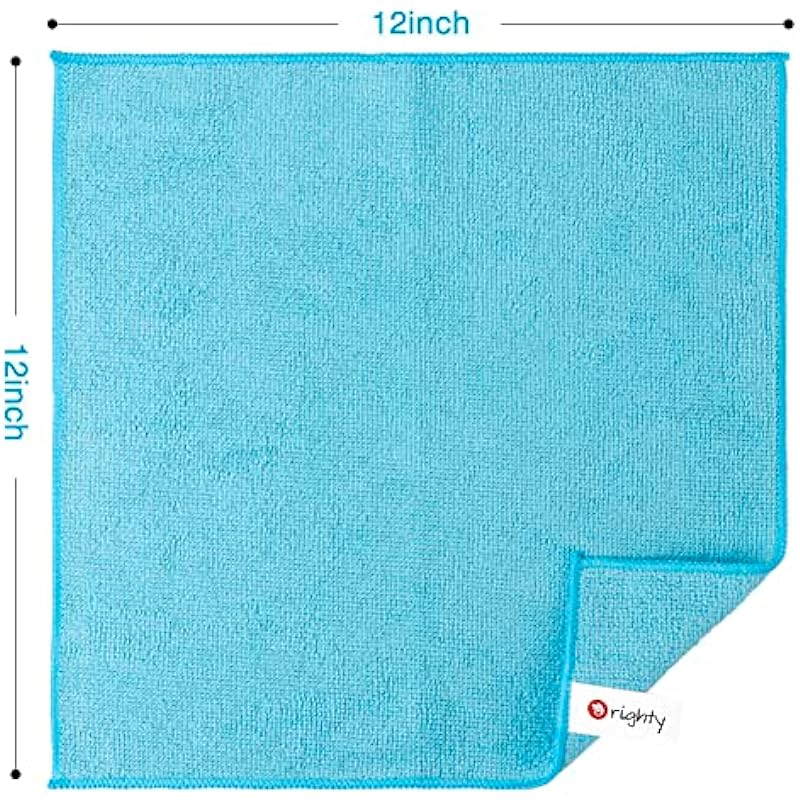 Orighty Microfiber Cleaning Cloths, Pack of 20, Highly Absorbent Cleaning Supplies, Lint Free Cloths for Multiple-use, Powerful Dust Removal Cleaning Rags for House, Kitchen, Car Care(12×12 inch)