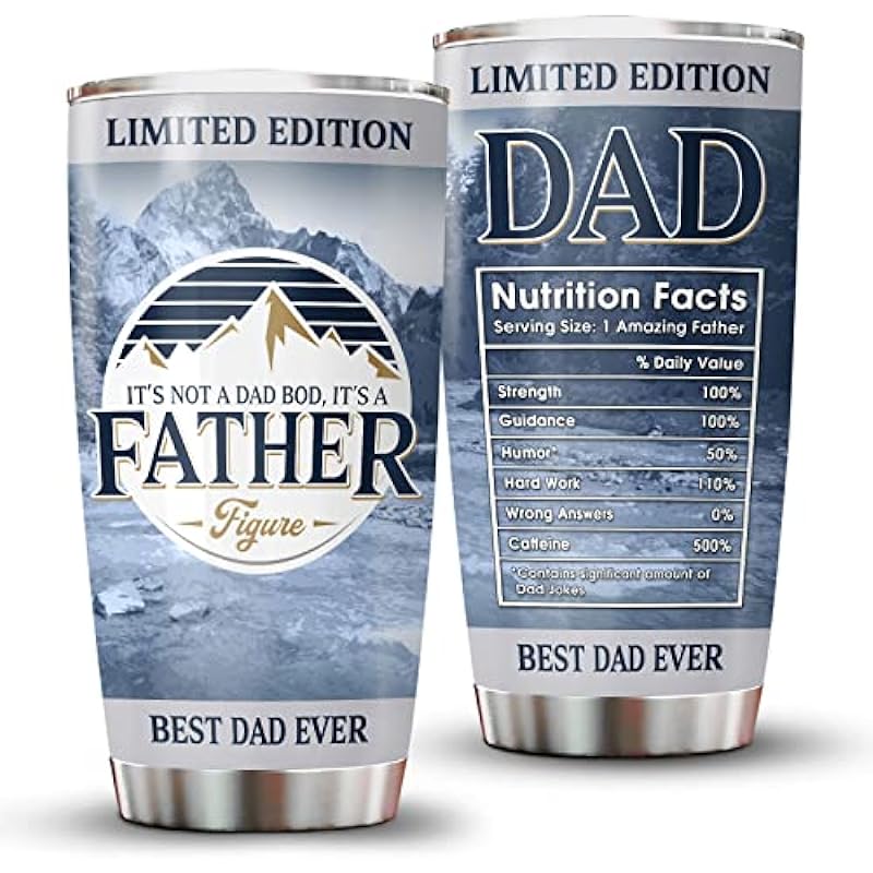 34HD Gifts for Dad, Dad Light Tumbler with Lid 20 oz Stainless Steel, Dad Coffee Mug, Dad Gifts from Daughter Son, Husband Gifts from Wife, New Dad Gifts
