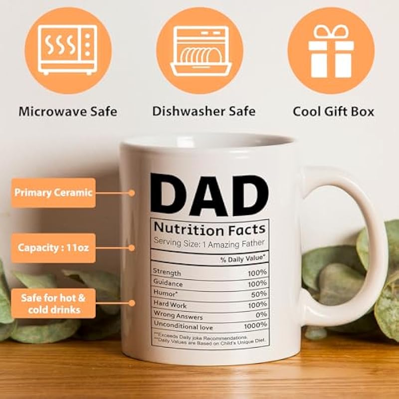 Gifts for Dad – Dad Gifts from Daughter or Son, Perfect Birthday, Father’s Day Gifts from kids, Best Dad Ever Gifts for Bonus Dad Step Dad with 11oz Ceramic Coffee Mug Scented Candle Wallet Card