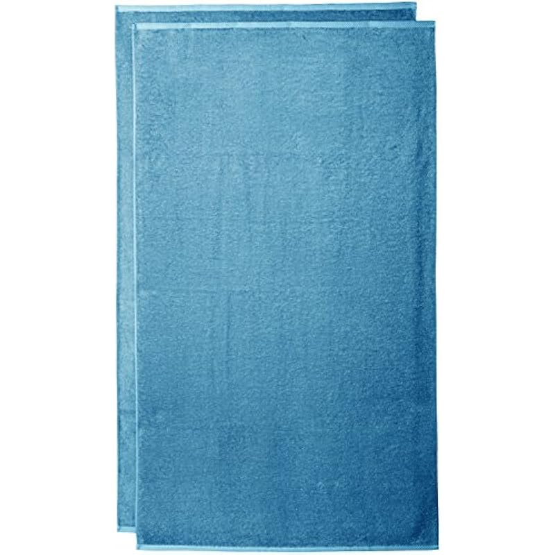 Amazon Basics – 2 Piece Quick-Dry Oversize Bath Towel, 100% Cotton, Lake Blue, 54″ x 30″