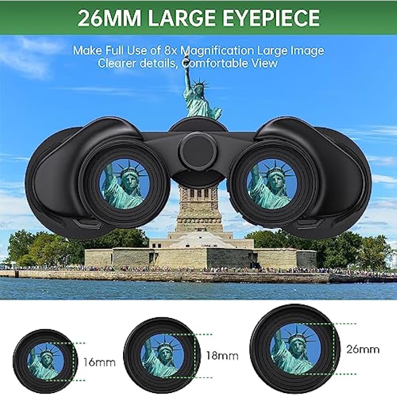 20×50 High Powered Binoculars for Adults, Waterproof Compact Binoculars with Low Light Vision for Bird Watching Hunting Football Games Travel Stargazing Cruise with Carrying Bag