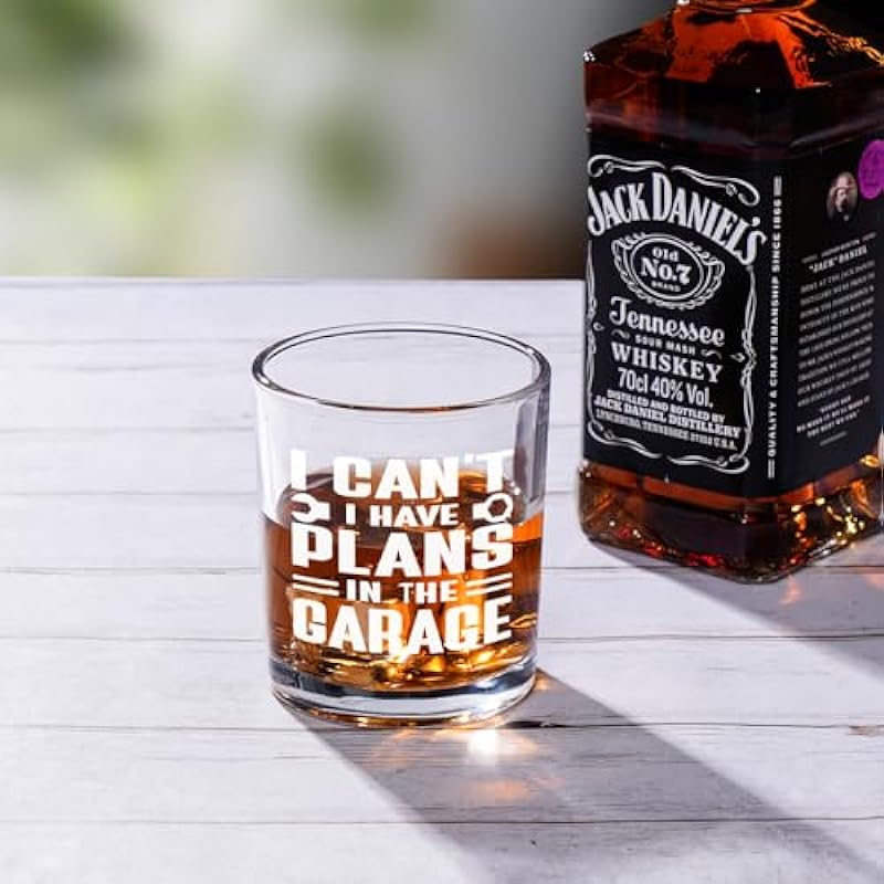 Futtumy Dad Gifts, Birthday Gifts for Dad, I Can’t I Have Plans In The Garage Whiskey Glass, Dad Gifts for Husband Fathers Day, Birthday Gifts Christmas Gifts Mechanic Gifts for Car Lovers, 10oz