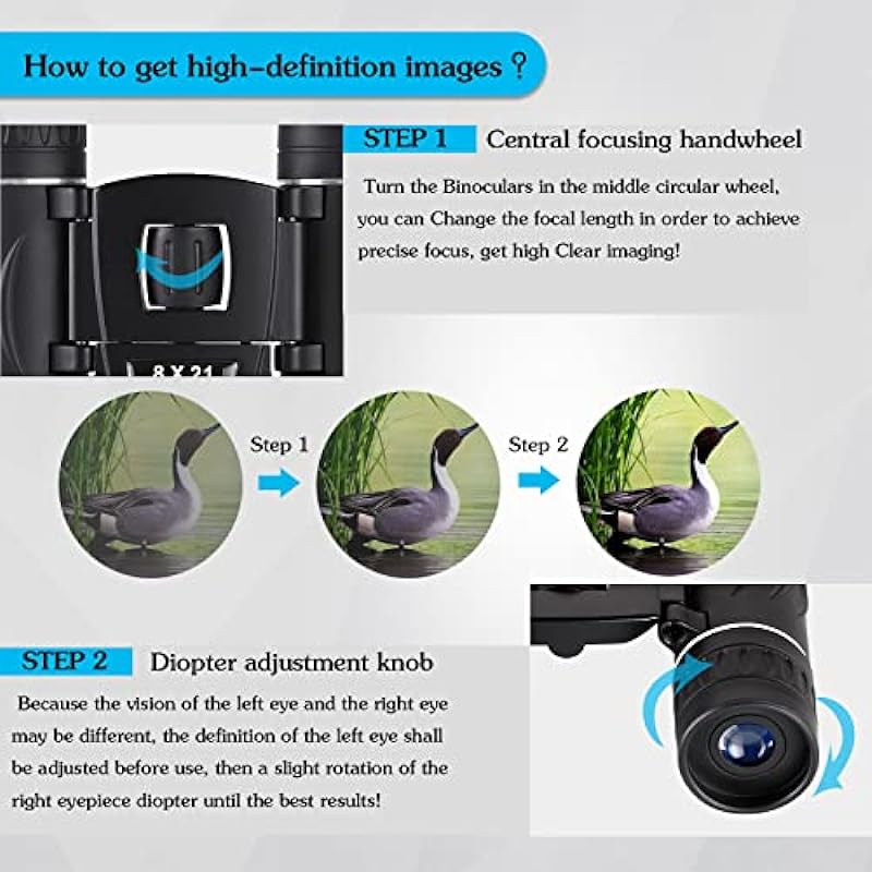 8×21 Mini Compact Pocket Binoculars, Lightweight Foldable Easy Focus Small Binoculars for Adults Kids Bird Watching,Opera Concert, Travel, Hiking, Outdoor Scenery, Football Game
