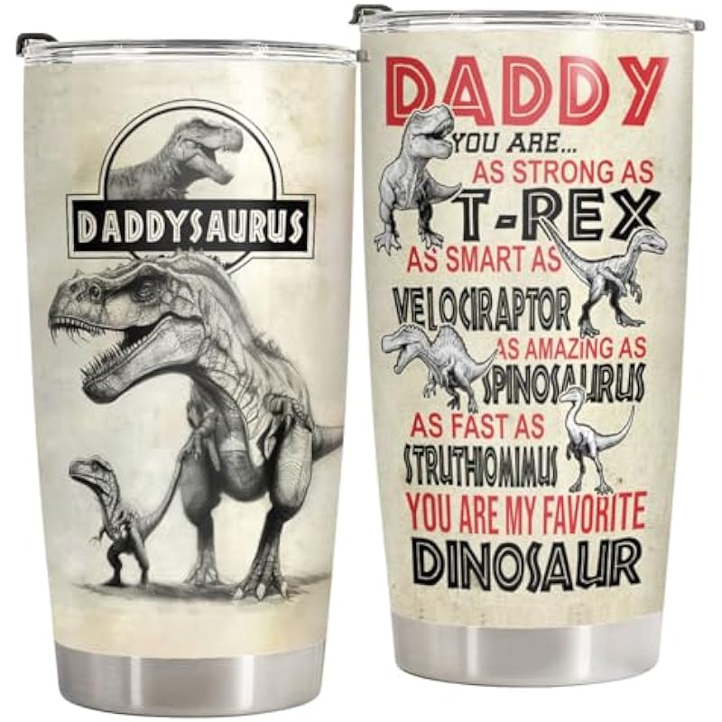 34HD Father Day Dad Gifts from Daughter Son Wife, Funny Gifts for New Dad Bonus Dad Stepdad Papa Father in Law Husband, Funny Dad Tumbler 20 Oz, Drinking Cup for Dad